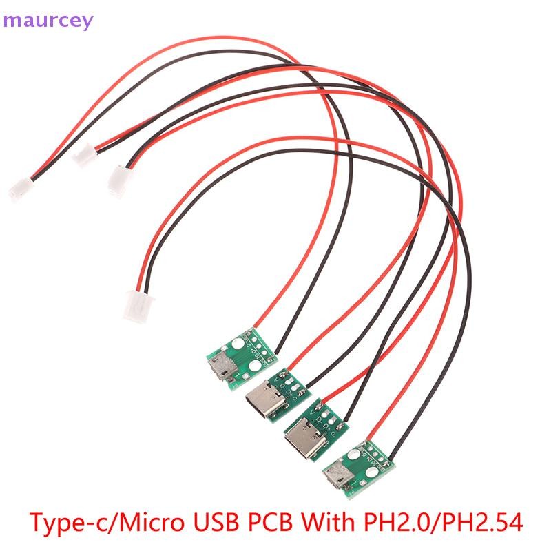 Maurcey Type-c PCB พร้อมอะแดปเตอร์แปลง Cabel Micro USB ถึง DIP หญิงเชื่อมต่อ Breakout Board สายชาร์จบัดกรีบอร์ดซ็อกเก็ต