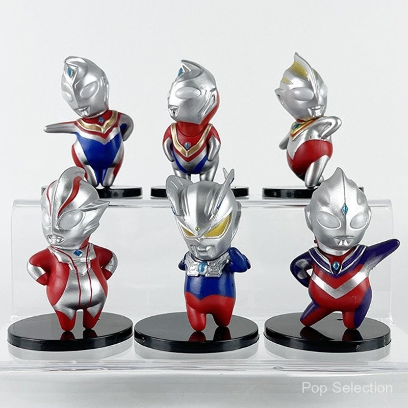 6ชิ้น/เซ็ต7-10เซนติเมตรญี่ปุ่นอะนิเมะ tokusatsu อุลตราแมน Q รุ่นไขมันสามศูนย์ Gaia Dyna belial ลูกโลกพีวีซีแอ็คชั่นรุ่นตุ๊กตาของขวัญของเล่น
