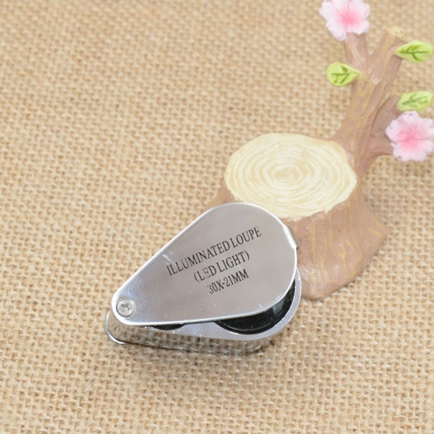 แว่นขยายส่องพระ กล้องส่องพระ สีเงิน ขนาด 30x21 mm. - รูปที่ 2