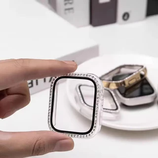 กรณีนาฬิกาเพชรกระจกนิรภัย for Apple Watch SE 3 2 Series 11 10 9 8 7 6 Iwatch 46 45 44 มม 42 41 40 38 มม