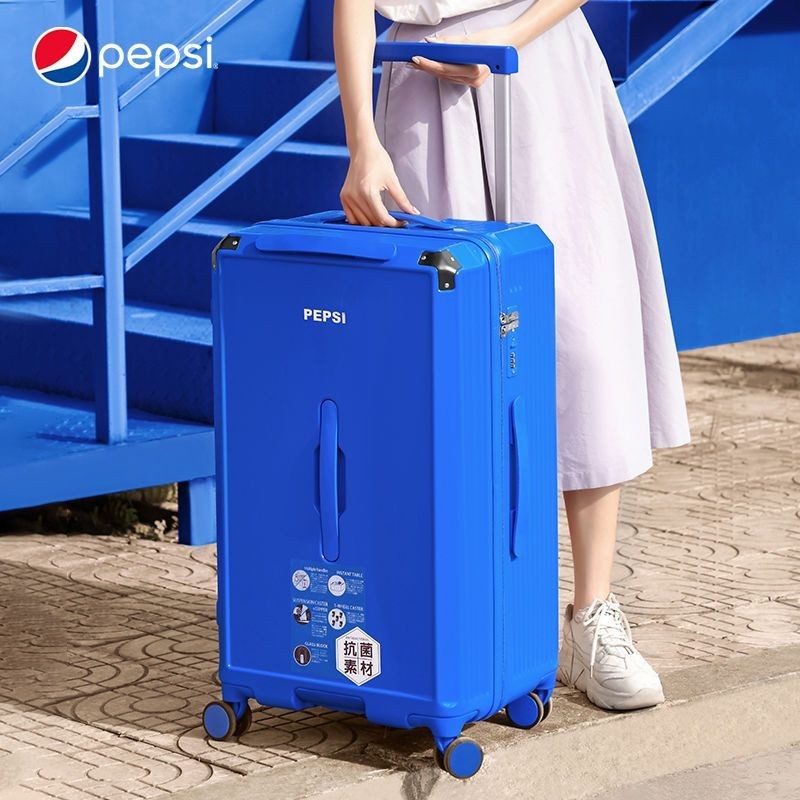 PEPSI Pepsi กระเป๋าเดินทางผู้หญิงความจุขนาดใหญ่พิเศษล้อสากลแบบเงียบหนากล่องรถเข็นกว้างกระเป๋าเดินทา