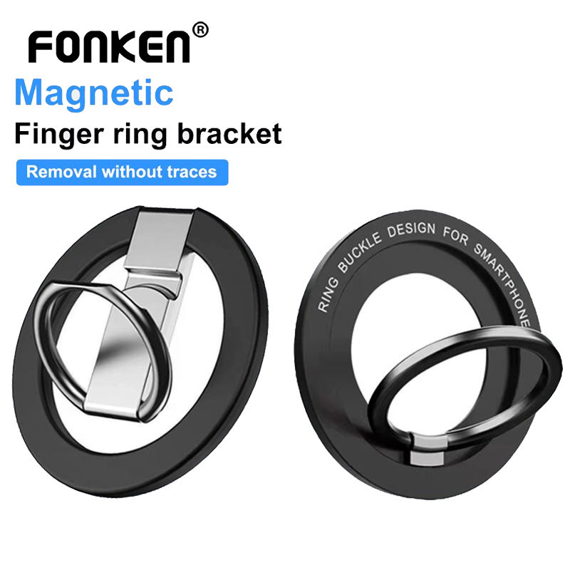 Fonken แหวนแม่เหล็กตั้งโทรศัพท์ แบบบางพิเศษ ปรับได้ สําหรับ i-Phone 14 13 12
