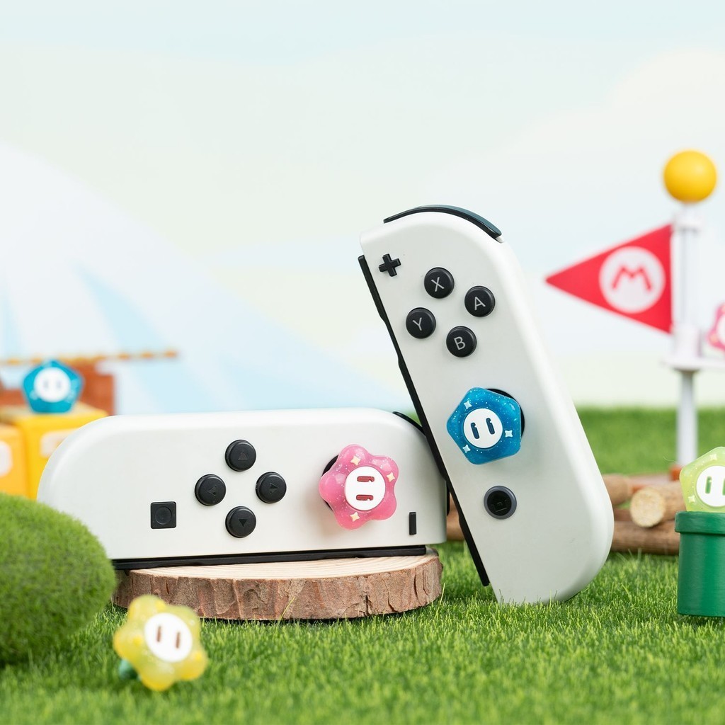 ฝาครอบปุ่มกดจอยสติ๊ก ซิลิโคน ลายน่ารัก ABXY สําหรับ Nintendo Switch OLED Switch Lite Cross D-Pad 4 ชิ้น