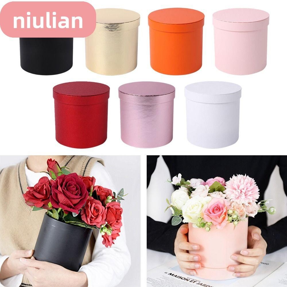 Niulian กล่องกระดาษ ทรงสี่เหลี่ยมผืนผ้า สําหรับใส่ดอกไม้ ของขวัญ วันวาเลนไทน์