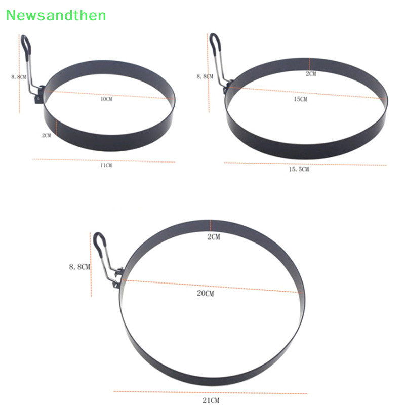 Newsandhen 9/10/15/20 ซม.แพนเค้กแหวนแม่พิมพ์โลหะไข่ทอด Shaper Non Stick ไข่ทําอาหารแหวน