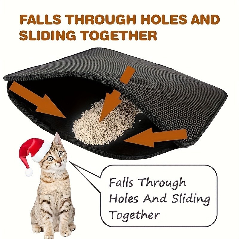 พรมดักทรายแมว ขนาดใหญ่พิเศษ พรม 2 ชั้น ช่วยดัก ทรายแมว ที่ติดตามเท้า Cat Litter Pad