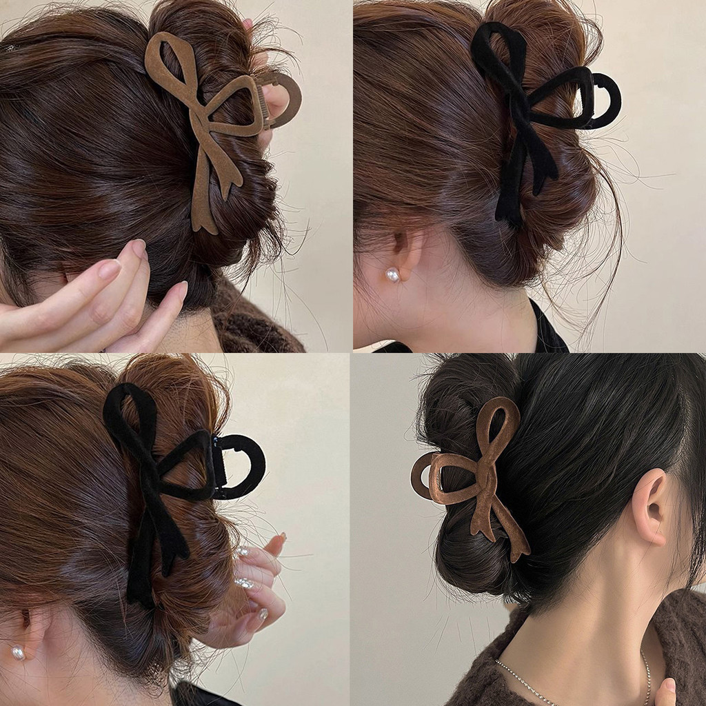 1 ชิ้น หรูหรา กํามะหยี่ สีแดง โบว์ กรงเล็บผม เกาหลี สีดํา / แดง / กาแฟ Flocking กุทัณฑ์ ที่หนีบผม ผู้หญิง ฤดูใบไม้ร่วง ฤดูหนาว ที่คาดผม