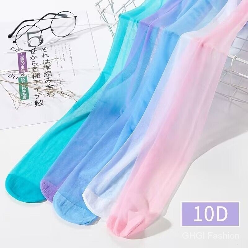 Yxx studio 18 สี Ultra-Thin ญี่ปุ่น Candy สี Ultra-Thin ถุงน่อง Pantyhose Plus ขนาดโปร่งใส Pantyhose Anti-Snagging โปร่งใสสีขาวเนื้อสีหลอดยาวถุงเท้าผู้หญิง