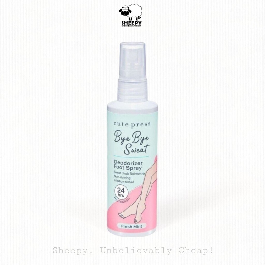 สเปรย์ฉีดเท้า ดับกลิ่นอับ Cute Press BYE BYE SWEAT DEODORIZER FOOT SPRAY 100 ML