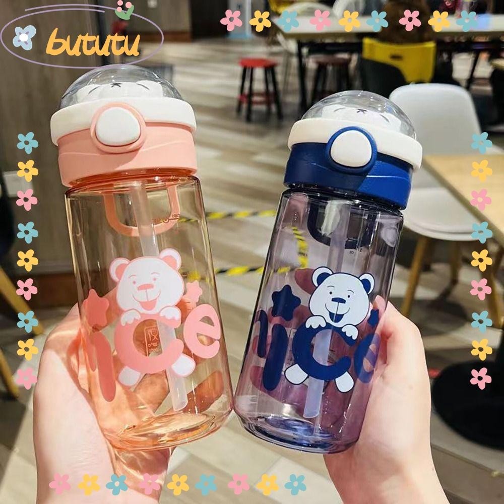 Bututu ขวดน้ําพลาสติก พร้อมฝาปิด 550 650 มล. สําหรับเด็ก 1 ชิ้น