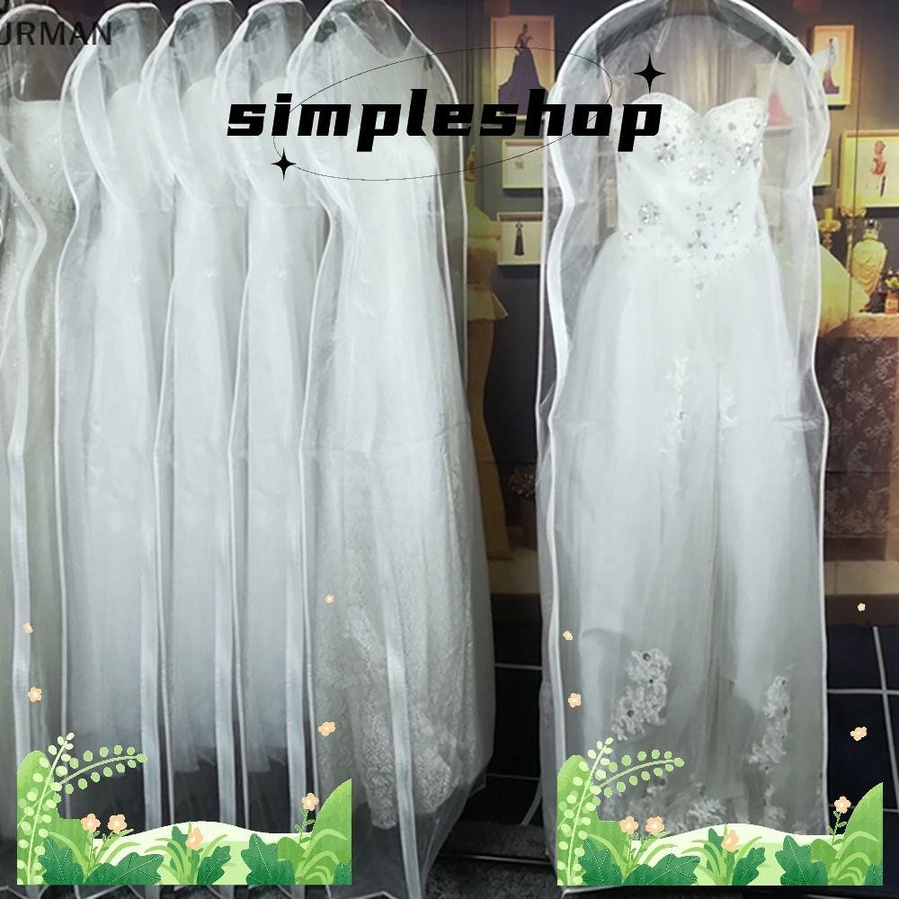 Simple ถุงคลุมชุดแต่งงาน สองด้าน กันฝุ่น มีซิปด้านข้าง ทนทาน สําหรับบ้าน ตู้เสื้อผ้า เจ้าสาว 1 ชิ้น