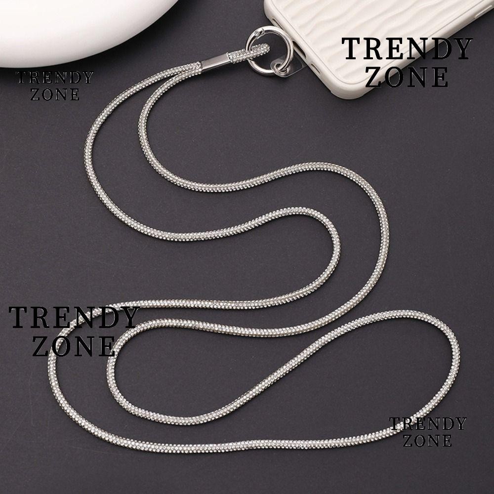 Trendyzone สายคล้องโทรศัพท์มือถือ ประดับคริสตัล พลอยเทียม ระยิบระยับ กันหาย