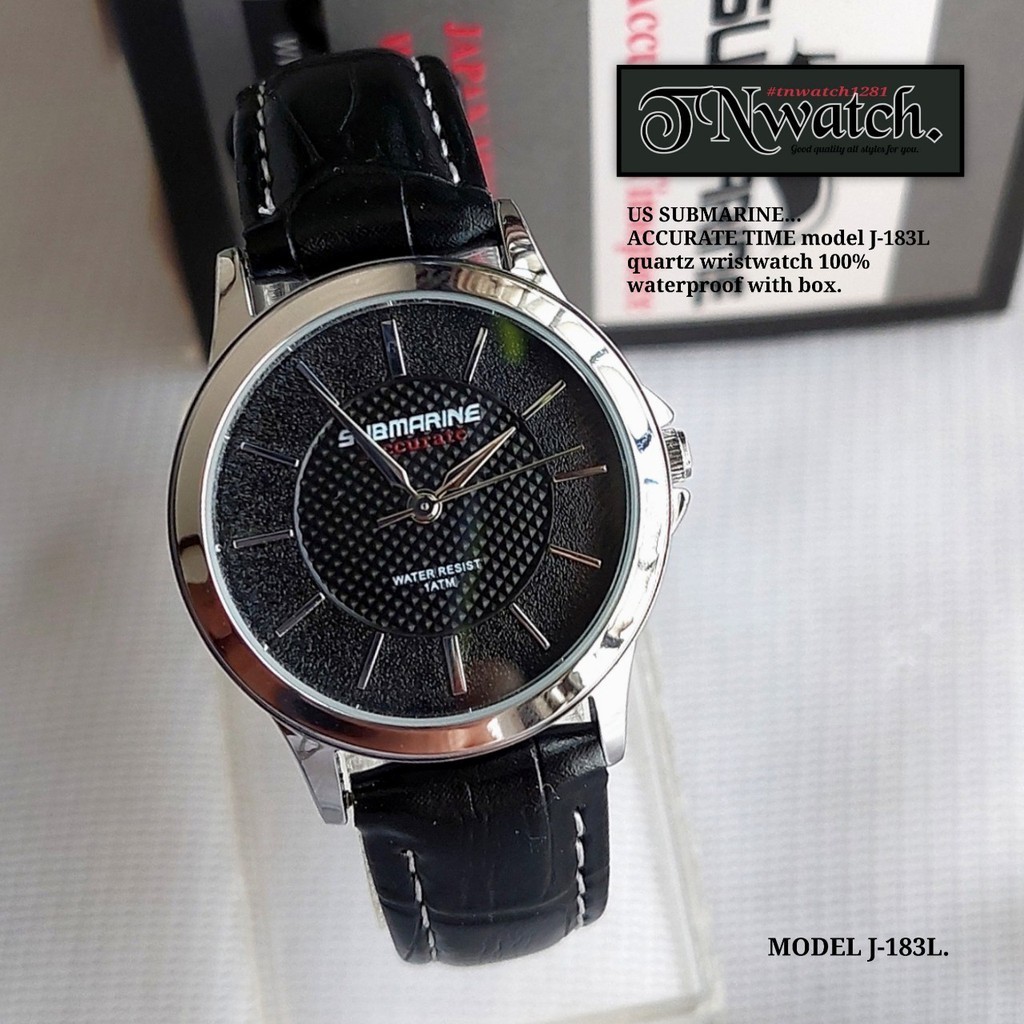 นาฬิกาข้อมือผู้หญิง US SUBMARINE ACCURATE TIME รุ่น J-183L นาฬิกาข้อมือผู้หญิงระบบควอทซ์ สายหนัง กัน