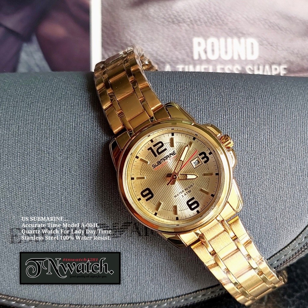 นาฬิกาข้อมือผู้หญิง US SUBMARINE รุ่น A-004L นาฬิกาผู้หญิง นาฬิกาข้อมือระบบควอทซ์ STANLESS STEEL แสด