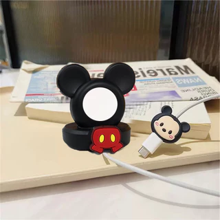 2IN1 ชุดซิลิกาเจลการ์ตูนแท่นชาร์จเหมาะสําหรับ iPhone-Watch น่ารักและ Creative Charger Holder ฐานชาร์จ s7s8 S9 S10 S11