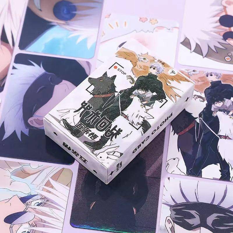 การ์ดโลโม่เลเซอร์ พิมพ์ลายอนิเมะ Jujutsu Kaisen Gojou Satoru สองด้าน ของเล่นสําหรับเด็ก 50 ชิ้น ต่อแพ็ค
