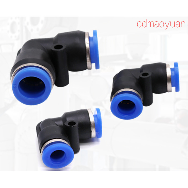 90°องศา PV4 PV6mm Trachea Quick Plug Joint PV8 PV10 L ประเภทตรง PV12 ข้อศอกพลาสติก V ประเภท