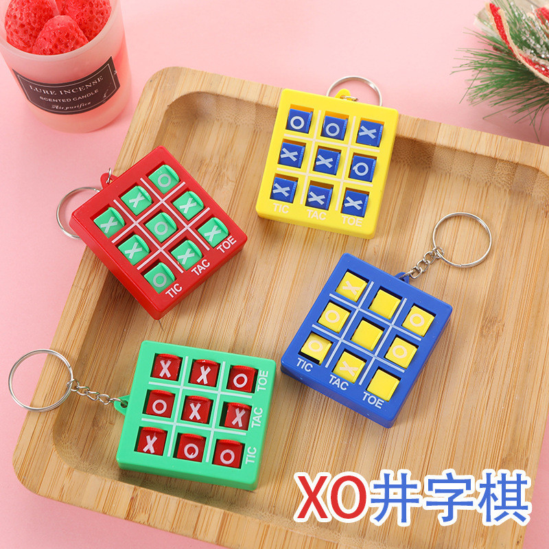 Cross-border Tic Tac Toe พร ้ อมพวงกุญแจเด ็ กการศึกษาสามLink XO หมากรุก Early Education การฝึกอบรมวงกลม