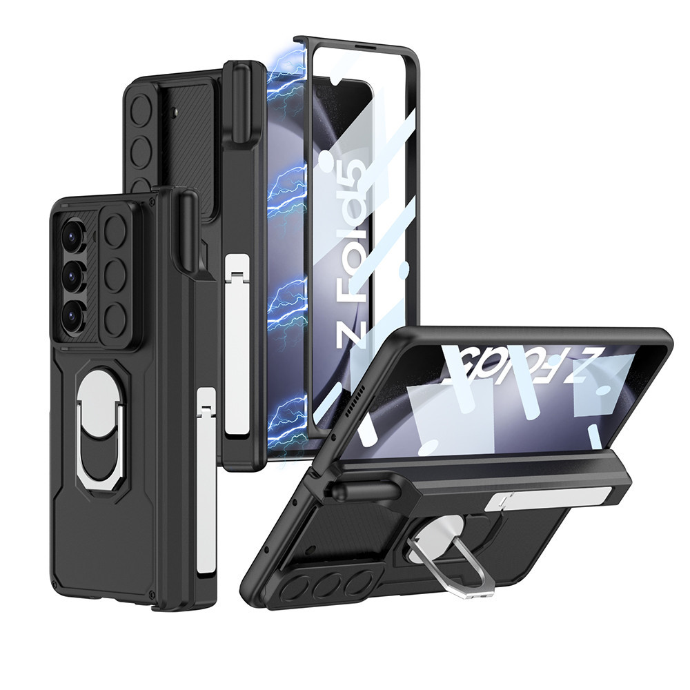 เคสโทรศัพท์มือถืออะคริลิค กันกระแทก พร้อมแหวนขาตั้ง สําหรับ Samsung Galaxy Z Fold 4 Z Fold4 Z Fold5 