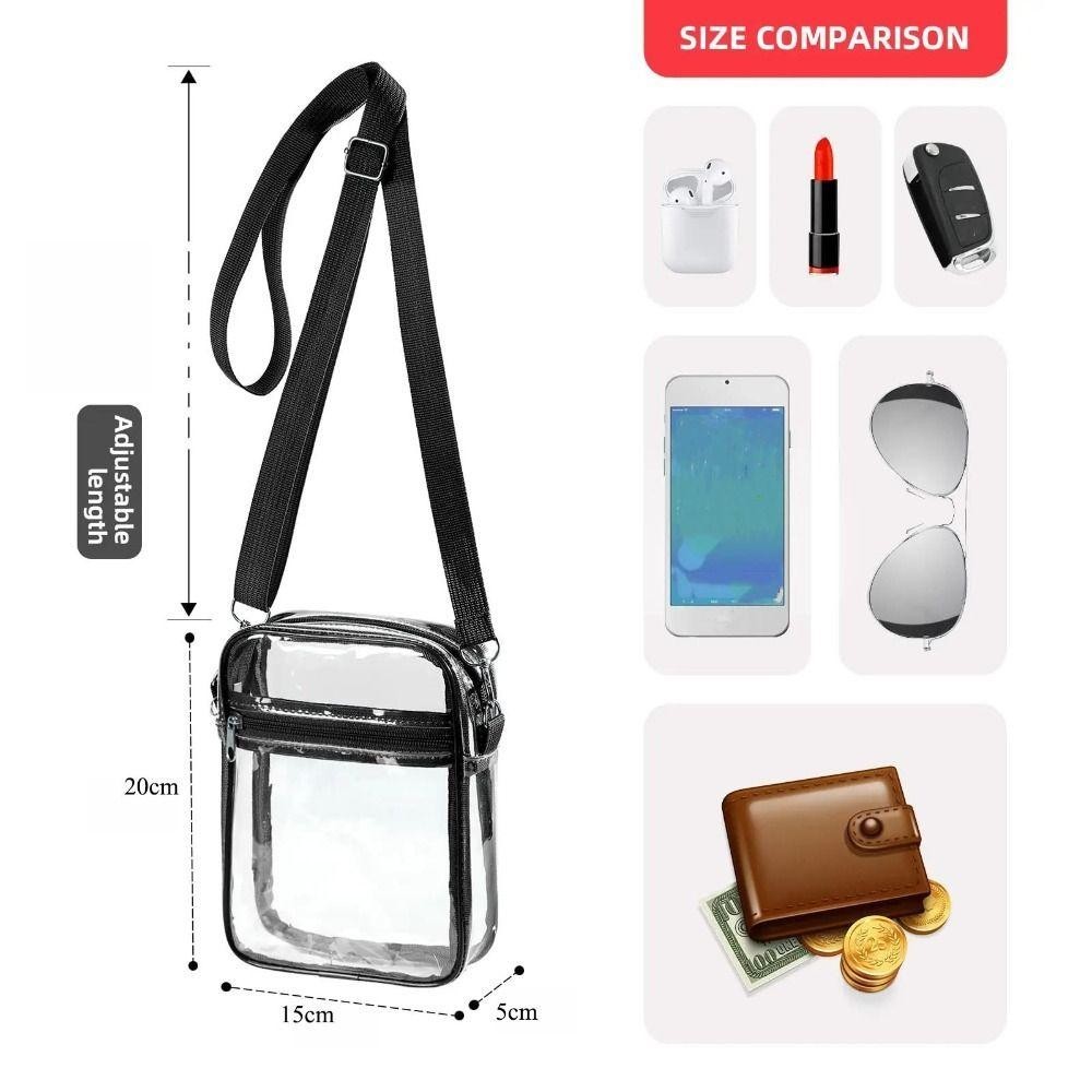 UUMIR กระเป๋าสะพาย, กระเป๋าใส PVC Adjustabl, กระเป๋าซิป, กระเป๋าถือได้รับการอนุมัติสนาม