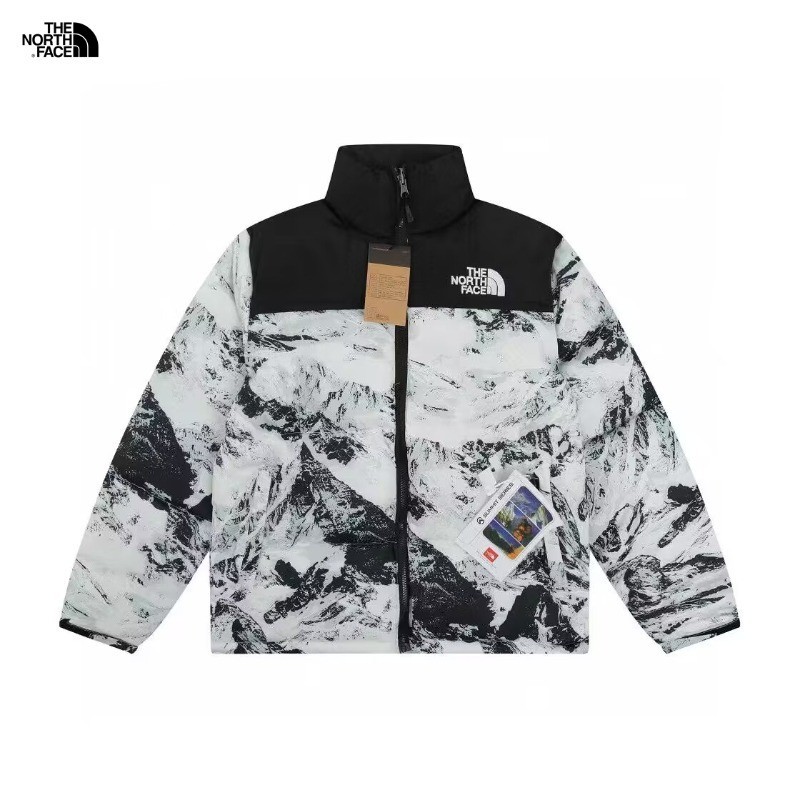 The NORTH FACE เสื้อแจ็กเก็ต ผ้าฝ้าย 100% ปักลายโลโก้ภูเขาหิมะ กันน้ํา อบอุ่น แฟชั่นฤดูหนาว สําหรับผู้ชาย และผู้หญิง