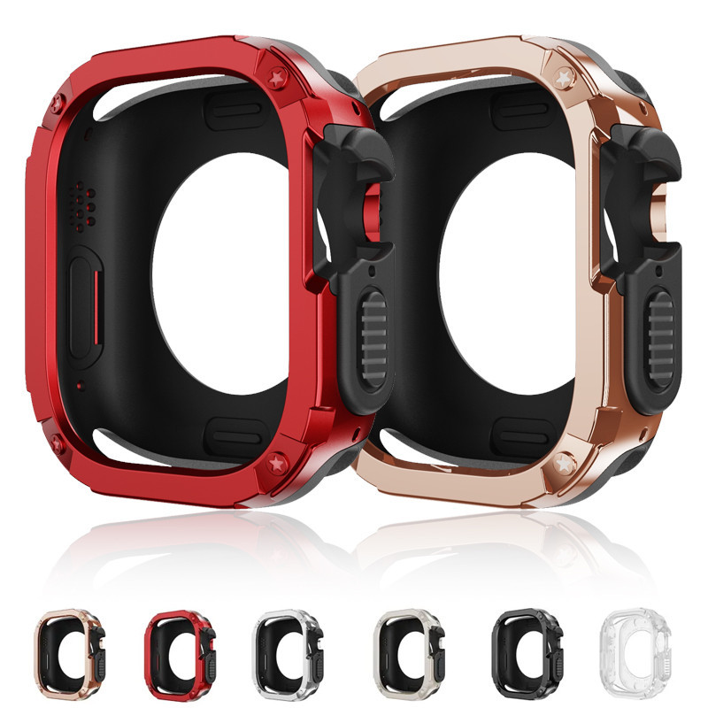 2 In 1 เคส TPU PC กันกระแทก สําหรับ Apple Watch 49 มม. 41 มม. 45 มม. 40 มม. 44 มม. Iwatch Series Ultra 9 8 7 6 5 4 SE