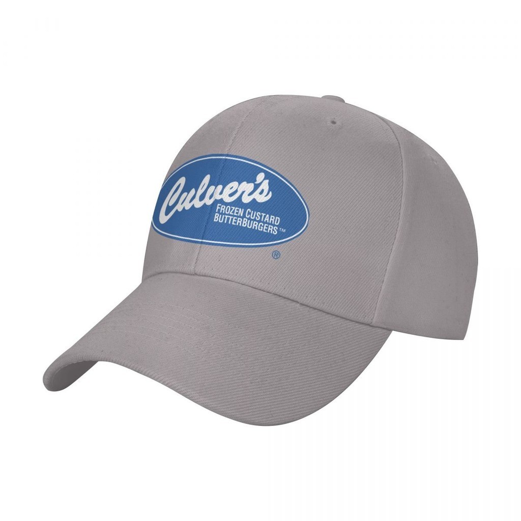 Culvers ร้านอาหารโลโก้สีทึบหมวกปีกโค้งหมวกเบสบอลหมวกปีกโค้งหมวกหมวกผู้ชายผู้หญิงสไตล์เดียวกันกีฬากลา