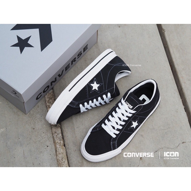 ♞,♘,♙Converse One Star PRO OX - Black  #ฟรีเชือกดำ #แท้ #พร้อมถุงshopผ้าใบ แฟชั่น รองเท้า sports