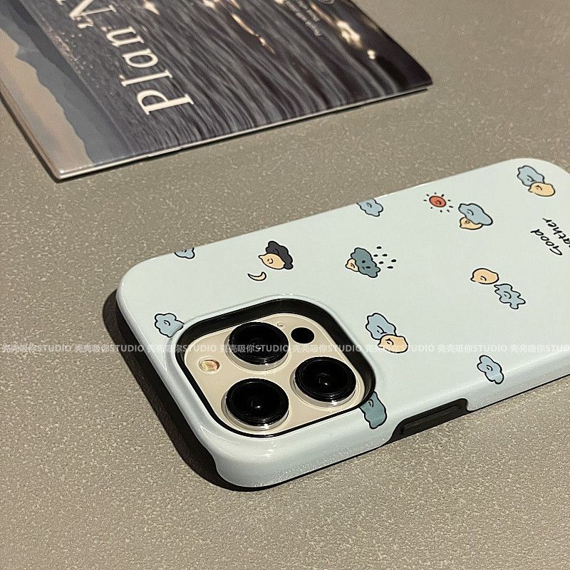 เคสโทรศัพท์มือถือ ลายก้อนเมฆน่ารัก สําหรับ iPhone15 14 13 11 12Promax 11Promax 12Pro 14plus X XS XR A3ID