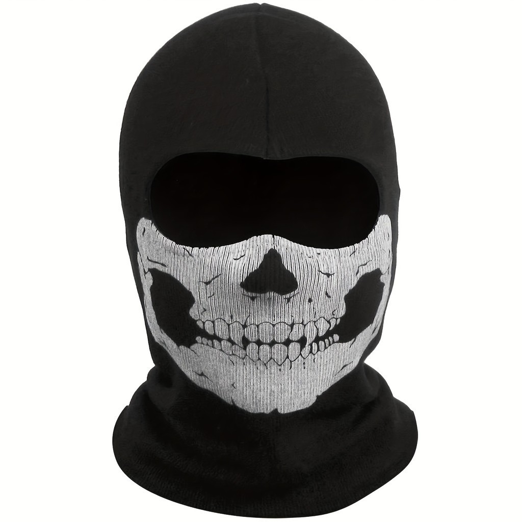 Skull Ghost Balaclava คอ Breathable Face Mask สําหรับฮาโลวีนคอสเพลย์เครื่องแต่งกายสําหรับ Biker กลาง
