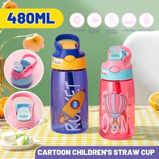 ขวดน้ำ ขวดน้ำเด็กไปโรงเรียน แก้วน้ำเด็ก ไทรทัน ตกไม่แตก สีสันสวยงาม ลายการ์ตูนน่ารักมาก ความจุ 480 ml