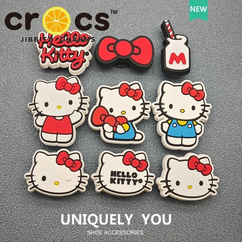 JIBBITZ cross charms ตัวติดรองเท้า คิตตี้แดง ตัวติดรองเท้า cross