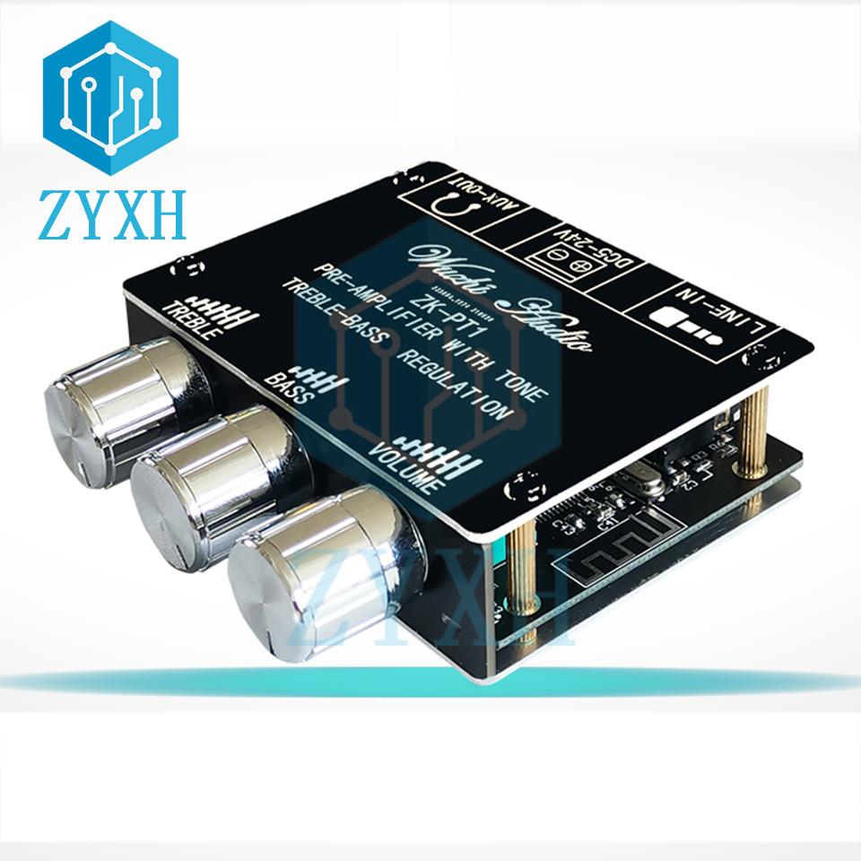 Zk-pt1 บลูทูธ 5.0 เสียง Preamplifier Board Treble Bass Volume Control สเตอริโอ AMP 3.5 มม.AUX สําหรั