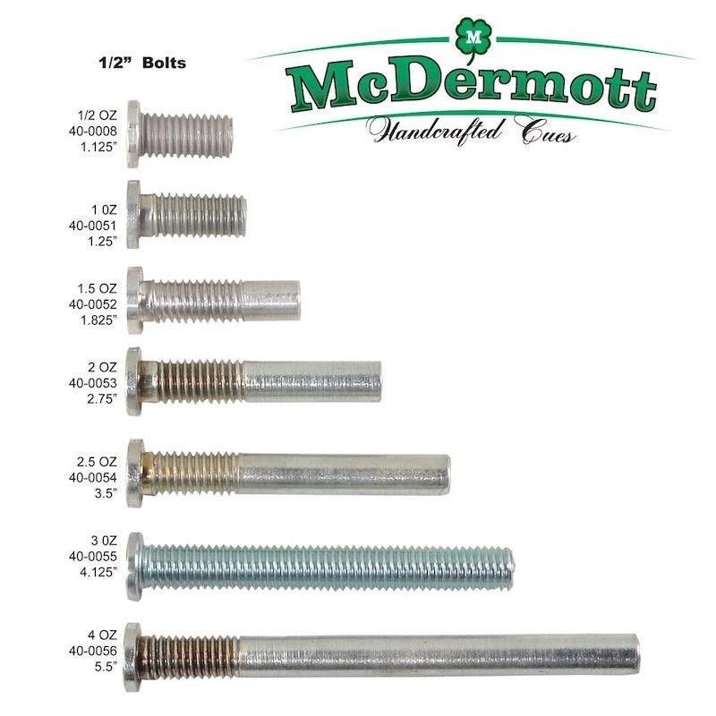 McDermott น๊อตตุ้มน้ำหนัก Weight Bolts 1/2 inch 0.5 - 4oz
