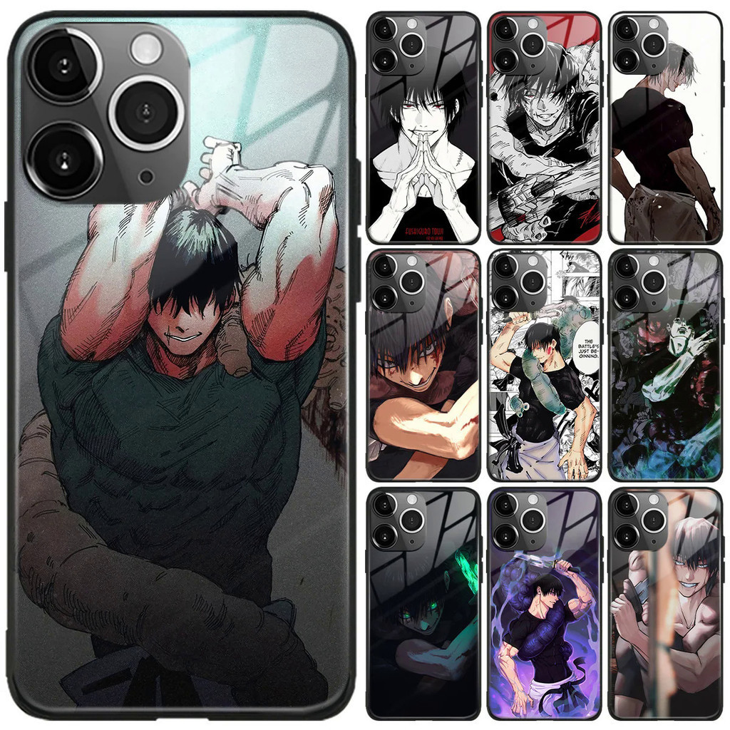 Toji Fushiguro JJK ญี ่ ปุ ่ นอะนิเมะโทรศัพท ์ กรณีป ้ องกันสําหรับiPhone 15 14 13 12 11 Pro Max Plus Mini SE Mangaแก ้ ว 0728