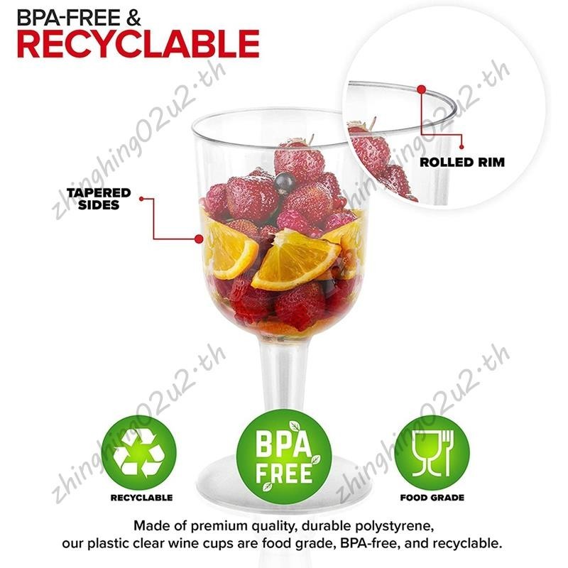 แก้วไวน์พลาสติกใส ใช้ซ้ําได้ กันแตก ใช้แล้วทิ้ง ใช้ซ้ําได้ สําหรับแชมเปญ ขนมหวาน - รูปที่ 6