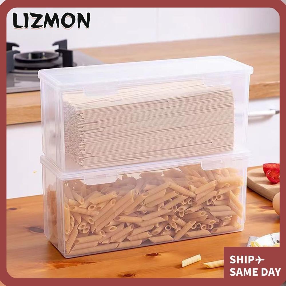 Lizmon กล่องเก็บเส้นก๋วยเตี๋ยว พลาสติก ความจุขนาดใหญ่ ทนทาน ใช้ง่าย พร้อมฝาปิด สําหรับบ้าน ห้องครัว ตู้เย็น 2 ชิ้น