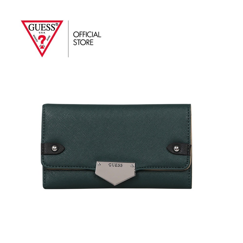 GUESS กระเป๋าสตางค์ผู้หญิง รุ่น SF848051 MABLE SLG SLIM CLUTCH สีเขียว