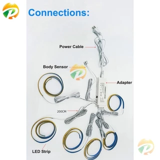 แถบไฟ LED COB พร้อมเซนเซอร์สัมผัส สําหรับติดใต้ตู้เสื้อผ้า ตู้หนังสือ