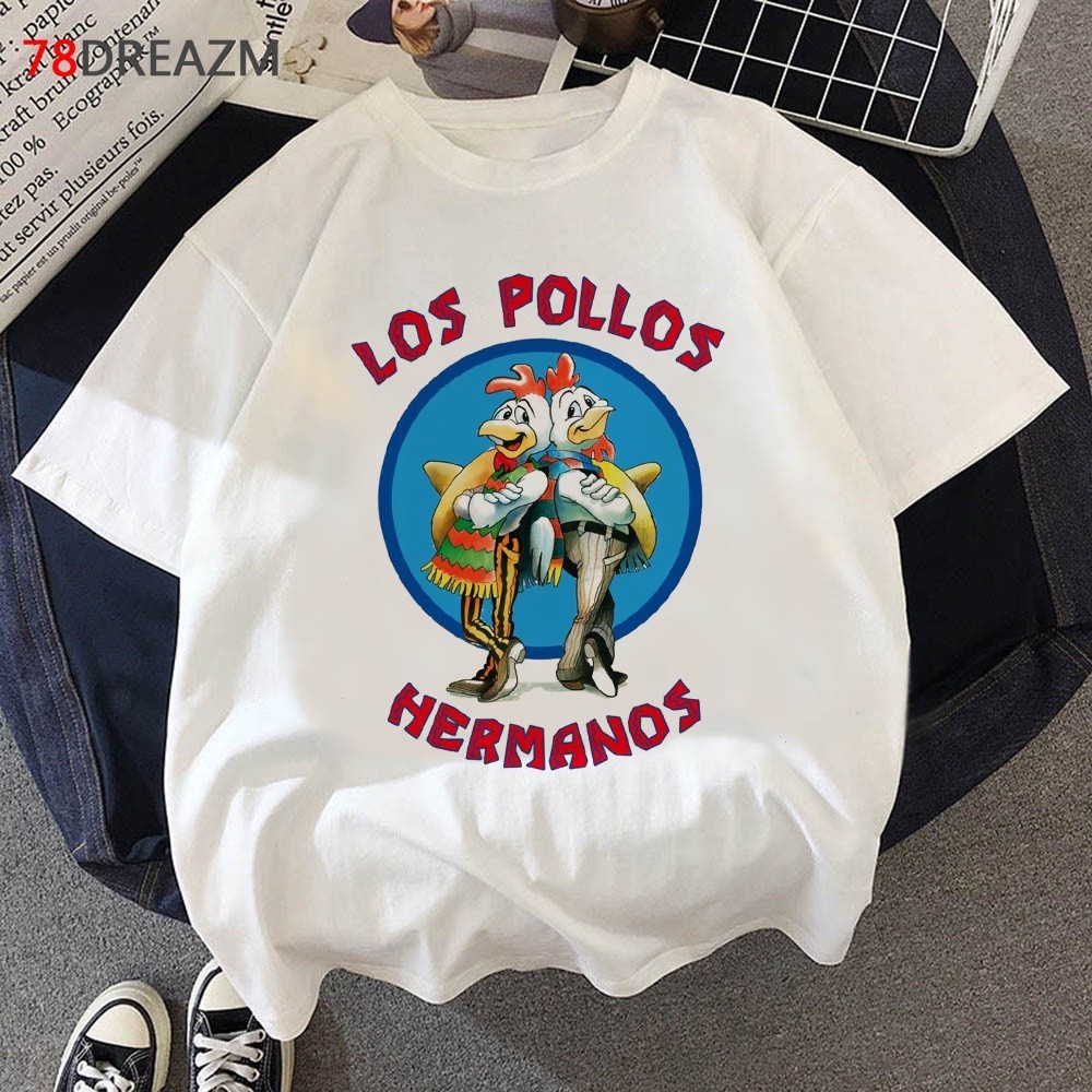 los pollos hermanos top tees summer top male grunge streetwear 2024 tshirt summer top plus size coup
