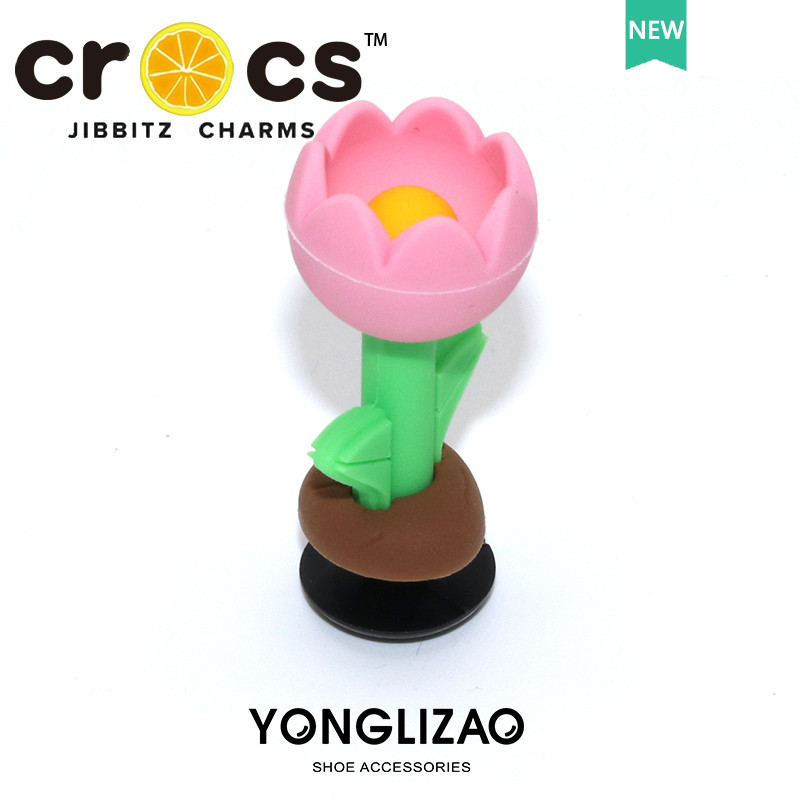 JIBBITZ cross charms ตัวติดรองเท้า กุหลาบ/ทิวลิป3D ตัวติดรองเท้า cross