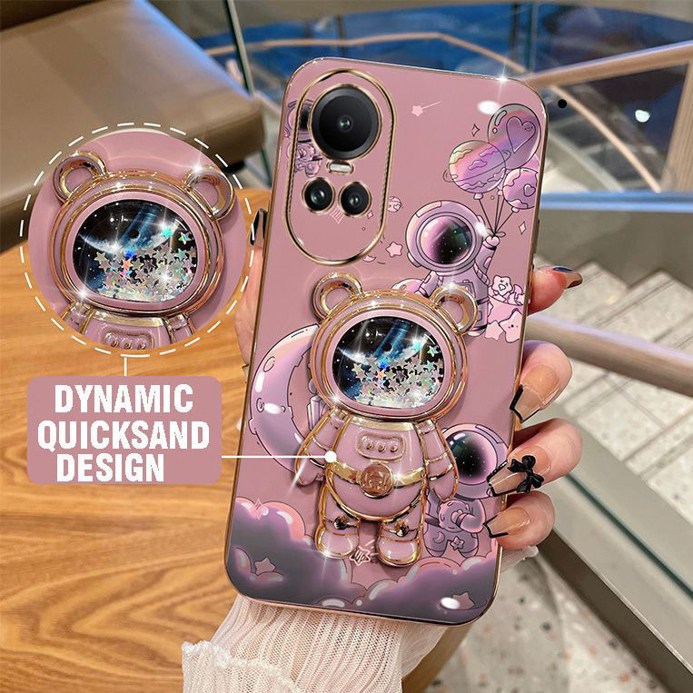 เคส oppo reno 10 reno 10 pro reno 10 + 3D นักบินอวกาศ ตัวยึด เคสโทรศัพท์ บางพิเศษ เคลือบไฟฟ้า เรียบ เคสโทรศัพท์ นิ่ม เคสกันกระแทก ฝาครอบกันชน เคสโทรศัพท์ oppo reno 10 reno 10 pro reno 10 +