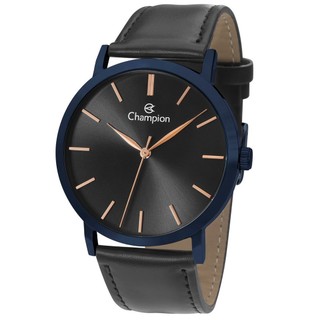 Relógio Champion CN20677D: masculino, couro preto, analógico, original e à prova d'água. Presente estiloso e acessível.