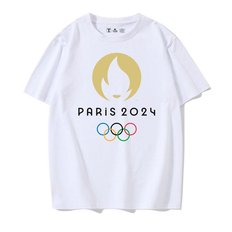 🔥Tik Tok Paris Olympics เสื้อยืดโอลิมปิกปี 2024 สัญลักษณ์มาสคอตผ้าฝ้ายบริสุทธิ์สําหรับนักกีฬาทีมชาติ