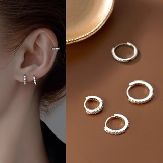 เครื่องประดับต่างหูกระดุมชุบเงิน 6/8/10 มม.