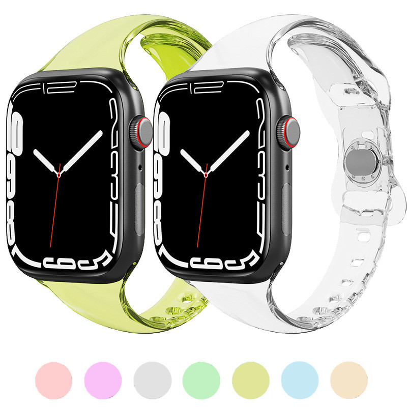 สายนาฬิกาข้อมือ TPU ใส แบบนิ่ม สําหรับ Apple Watch 49 มม. 45 มม. 41 มม. 44 มม. 40 มม. 42 มม. iwatch Series 8 7 6 5 4 3 2 1 SE