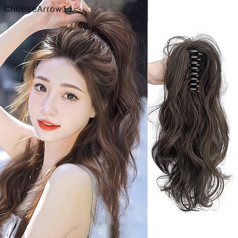 Che กิ๊บติดผมหางม้าสังเคราะห์ หางม้า แบบสั้น หางม้าธรรมชาติ สีดํา สําหรับผู้หญิง TH