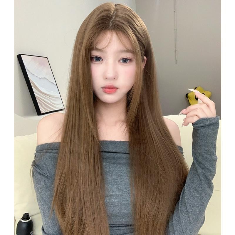 GDS Wigs วิกผมตรงกึ่งทอมือสีน้ำตาลคาราเมล (ยาว 70 cm) *รุ่นที่ 5 นวัตกรรมใหม่ล่าสุด* - รูปที่ 3