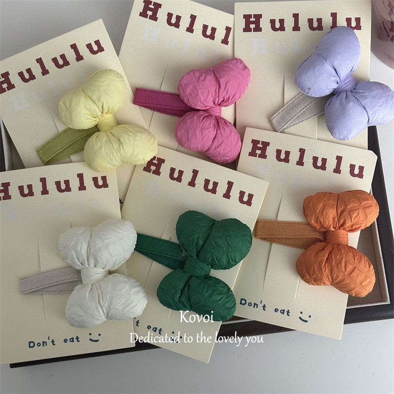 Kovoi กิ๊บติดผม ยางรัดผม รูปโบว์น่ารัก ขนาดเล็ก สีมาการอง เครื่องประดับผม สไตล์ใหม่