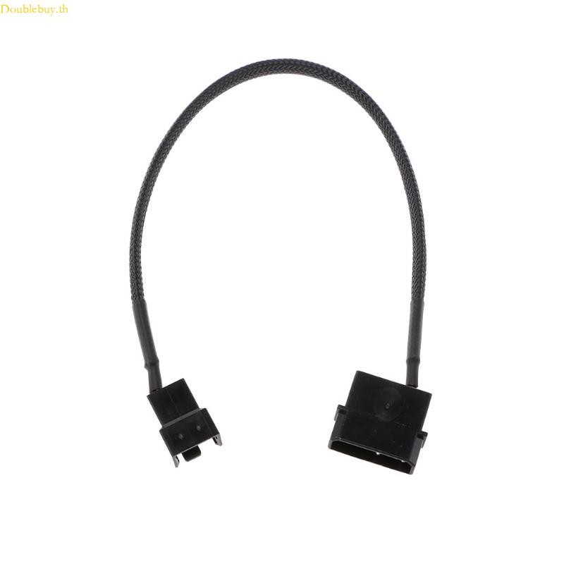 Doublebuy 27 ซม. 4-Pin Molex Male to 3-Pin 4-Pin PWM Fan Adapter Cable Extension Cable